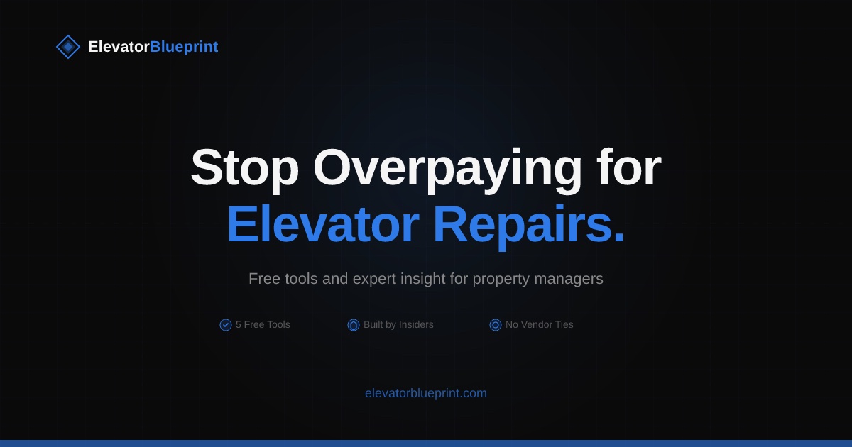 ElevatorBlueprint — stop overpaying for elevator repairs. Free tools and expert insight for property managers.